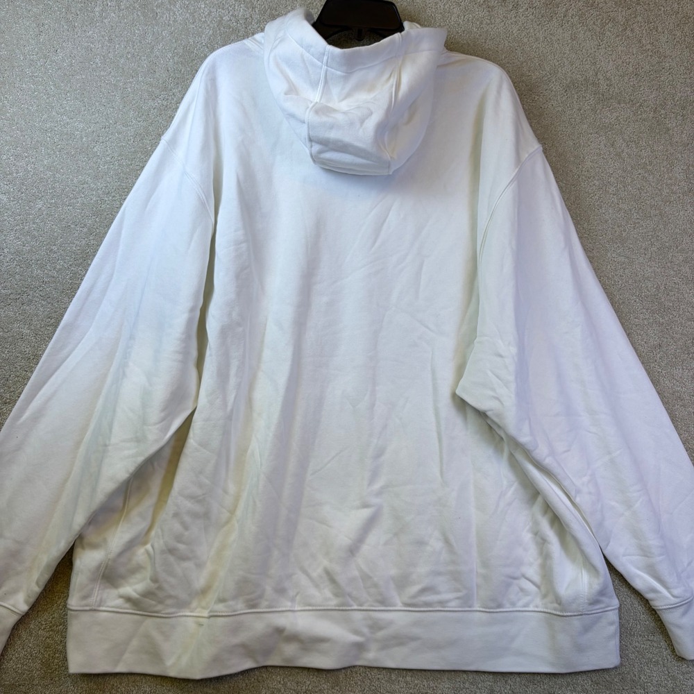 Nike Hoodie Mens 4XL White Embroidered Logo Pullover NEW FLAWS READ - Picture 2 of 9